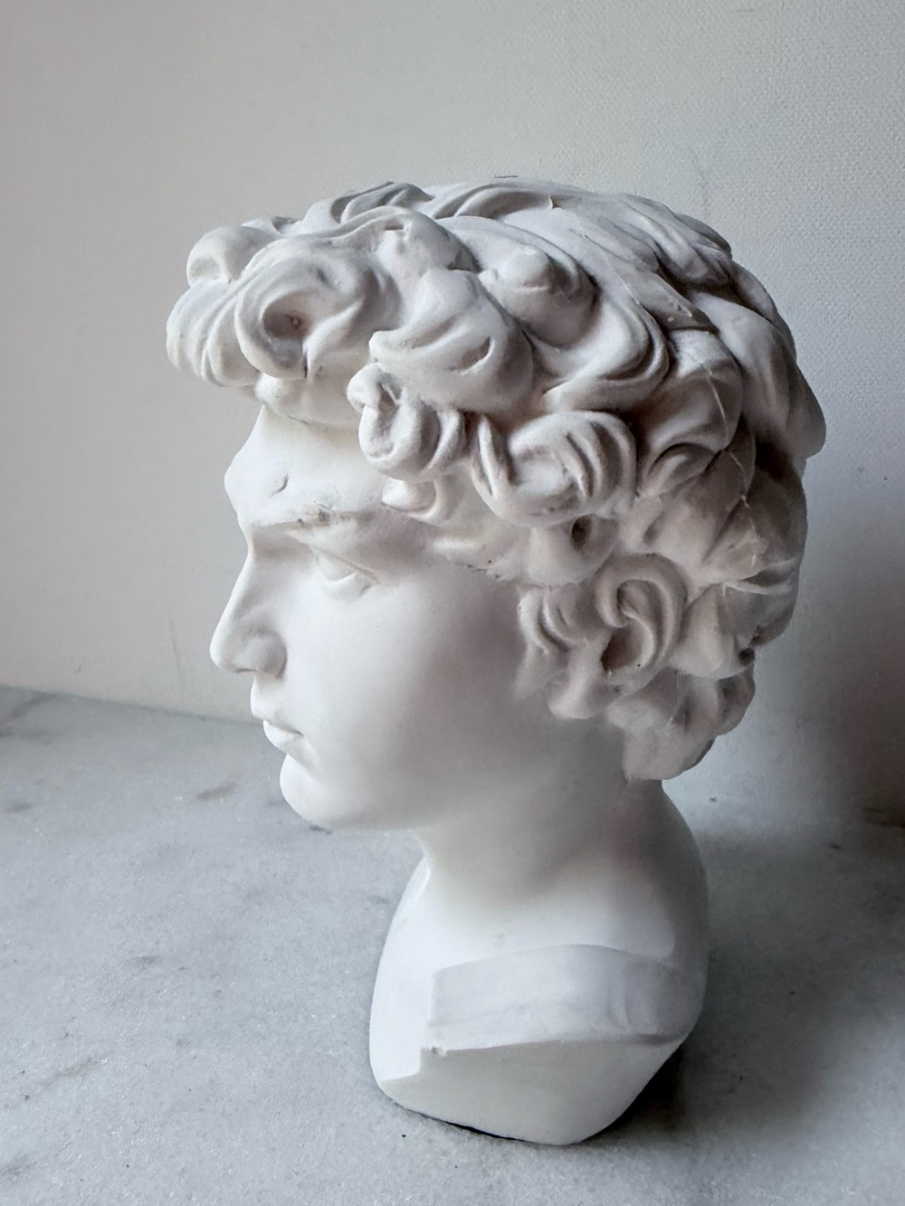 David Classical Marble David head Bust Sculpture - Picture 7 of 12
